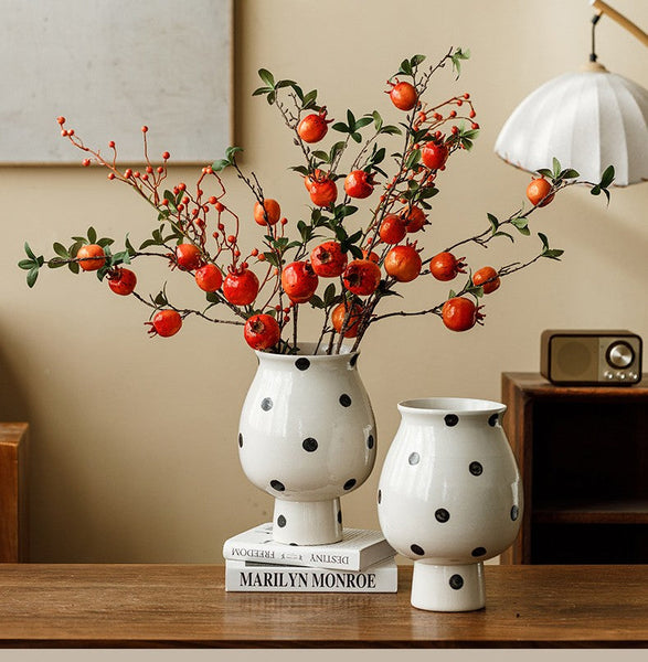 Ceramic Bud Vases, Small Flower Vases on Table, Handmade Water Holding Flower Vase, Modern Porcelain Flower Vases-Art Painting Canvas