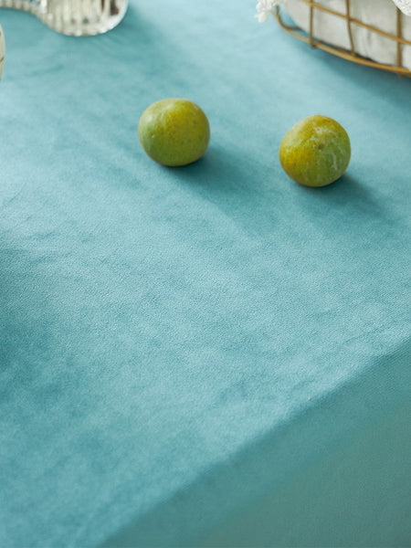 Ramie Velvet Rectangle Tablecloth for Home Decoration, Blue Square Tablecloth for Round Table, Modern Blue Table Cloth for Dining Room Table-Art Painting Canvas