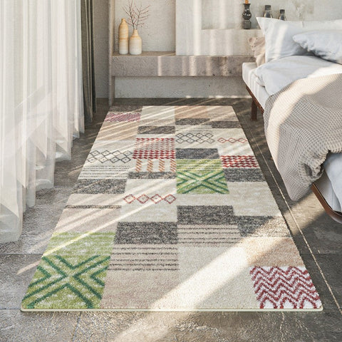 Modern Runner Rugs for Entryway, Contemporary Modern Rugs Next to Bed, Hallway Runner Rug Ideas, Geometic Modern Rugs for Dining Room-Art Painting Canvas