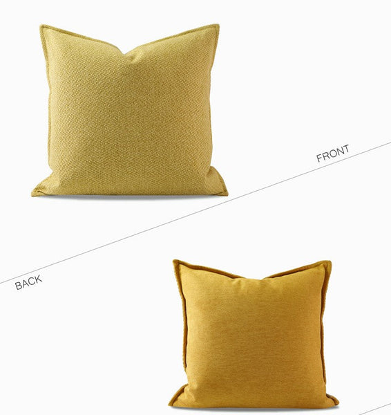 Large Yellow Square Modern Throw Pillows for Couch, Contemporary Modern Sofa Pillows, Simple Decorative Throw Pillows, Large Throw Pillow for Interior Design-Art Painting Canvas