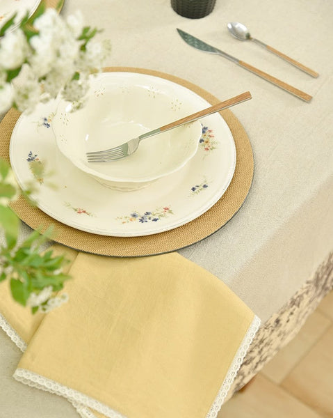 Cotton and Linen Rectangle Table Covers for Dining Room Table, Modern Tablecloth for Kitchen, Square Tablecloth for Coffee Table-Art Painting Canvas