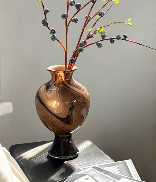 Vintage Glass Flower Vases, Water Holding Flower Vases, Handmade Glass Bud Vases, Flower Vases on Table-Art Painting Canvas