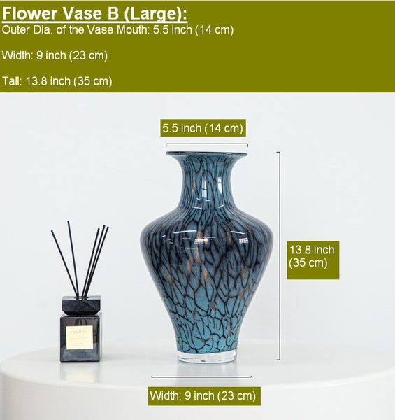 Handmade Liuli Vases, Centerpiece Vases on Table, Colored Glaze Vase for Modern Home Decor, Glass Bud Vases, Bouquet Flower Vase-Art Painting Canvas