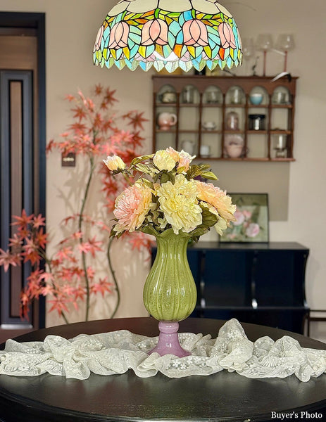 Centerpiece Contemporary Vases on Table, Modern Glass Vase for Flowers, Mid Century Glass Vases, Handmade Modern Vases for Living Room, Unique Decorative Glass Vase-Art Painting Canvas