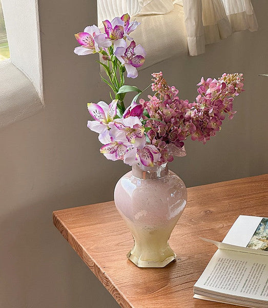 Bouquet Flower Vase, Vintage Glass Flower Vases, Creative Modern Vases for Living Room, Glass Bud Vases, Handmade Flower Vases on Table-Art Painting Canvas
