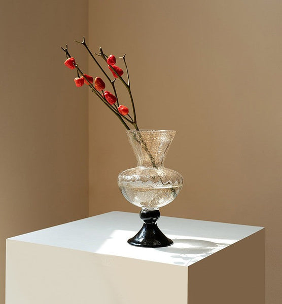 Contemporary Glass Vases, Mid Century Vases for Flowers, Handmade Modern Vases for Living Room, Unique Decorative Glass Vase, Centerpiece Vases on Table-Art Painting Canvas