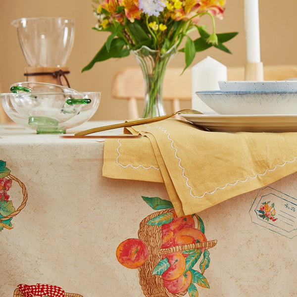 Extra Large Modern Table Cloths for Dining Room, Kitchen Rectangular Table Covers, Square Tablecloth for Round Table, Wedding Tablecloth, Farmhouse Cotton Table Cloth-Art Painting Canvas