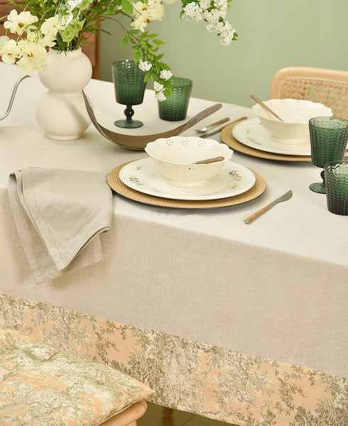 Modern Tablecloth for Kitchen, Cotton and Linen Rectangle Table Covers for Dining Room Table, Square Tablecloth for Coffee Table