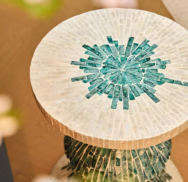 Modern Side Table, Shell Small Sofa Side Table, Contemporary Bedside Table, Bedside Small Side Table, Small End Table, Portable Casual Side Table, Creative Coffee Table, Contemporary Side Table-Art Painting Canvas