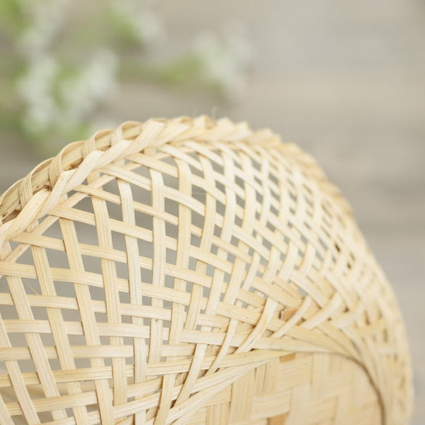Lovely Cute Picnic Food Basket, Bamboo Basket for Food, Natural Fruit Basket Kitchen Storage Baskets, Natural Hand-woven Bamboo Basket-Art Painting Canvas