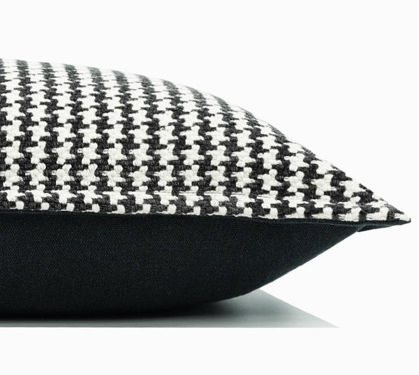 Chequer Modern Sofa Pillows, Large Black and White Decorative Throw Pillows, Contemporary Square Modern Throw Pillows for Couch, Abstract Throw Pillow for Interior Design-Art Painting Canvas