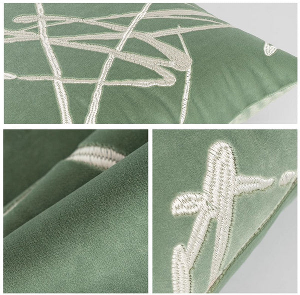 Abstract Contemporary Throw Pillow for Living Room, Green Decorative Throw Pillows for Couch, Large Modern Sofa Throw Pillows-Art Painting Canvas