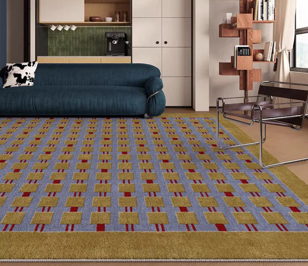 Mid Century Modern Rugs for Living Room, Vintage Area Rugs for Bedroom, Large Contemporary Area Rugs for Dining Room-Art Painting Canvas