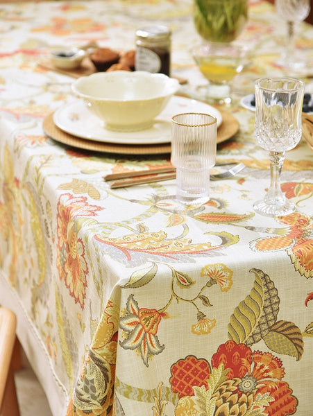 Extra Large Rectangle Tablecloth for Dining Room Table, Country Farmhouse Tablecloth, Square Tablecloth for Round Table, Rustic Table Covers for Kitchen-Art Painting Canvas
