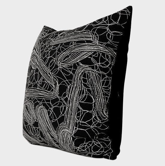 Decorative Pillow for Interior Design, Black Modern Throw Pillows, Simple Modern Throw Pillow for Couch, Modern Sofa Pillow Covers-Art Painting Canvas