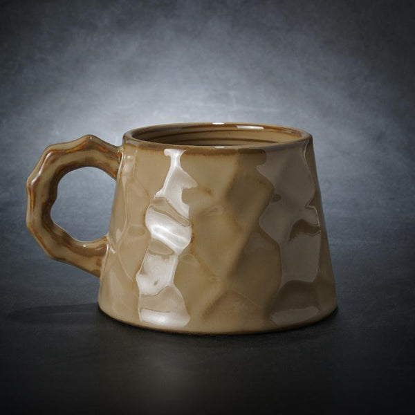 White Ceramic Coffee Mug, Large Capacity Coffee Cups, Large Tea Cup, Large Handmade Pottery Coffee Cup, Black Coffee Cup-Art Painting Canvas