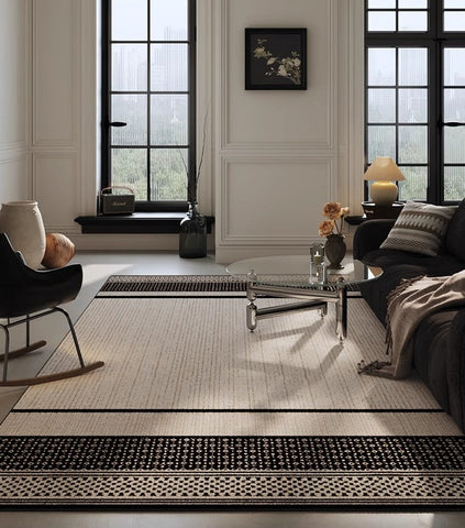 Bedroom Modern Rugs, Large Modern Rugs for Living Room, Dining Room Geometric Area Rugs, Contemporary Modern Rugs for Office-Art Painting Canvas
