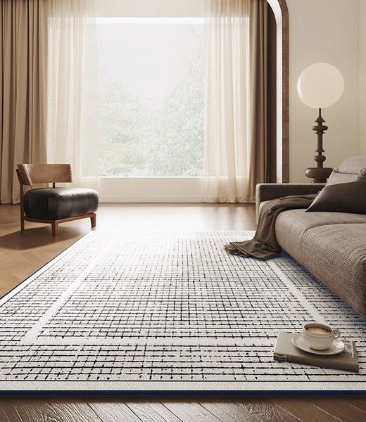 Mid Century Modern Rugs for Bedroom, Large Modern Rugs for Living Room, Contemporary Abstract Rugs under Dining Room Table-Art Painting Canvas