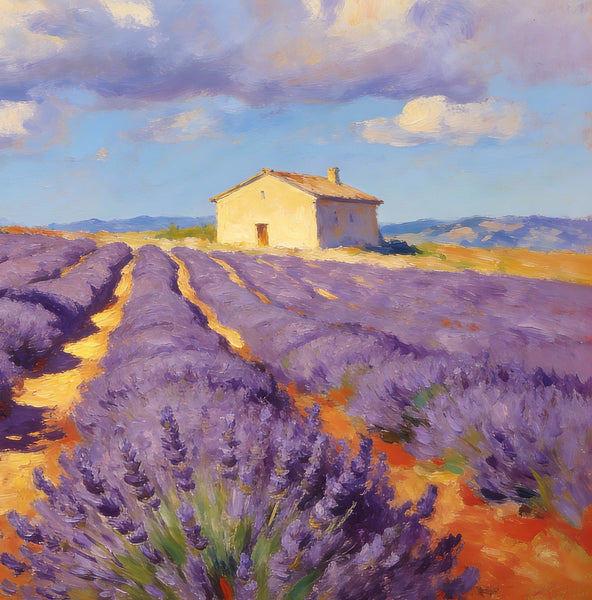Original Small Paintings on Canvas, Provence lavender fields, Hand Painted Canvas Art, Small Landscape Paintings, Small Paintings on Canvas-Art Painting Canvas