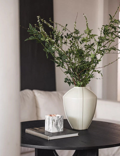 Centerpiece Ceramic Bouquet Vases, Porcelain Vases for Modern Home Decor, Large Contemporary Vases on Dining Table, Handmade Modern Flower Vase-Art Painting Canvas