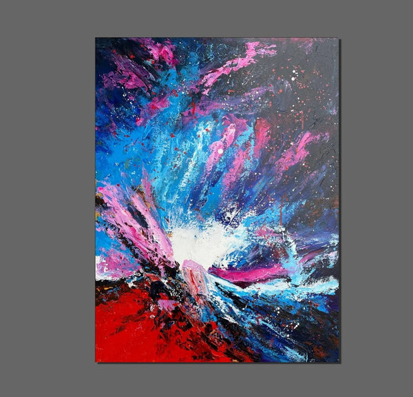 Abstract Paintings Behind Sofa, Contemporary Canvas Wall Art, Buy Paintings Online, Acrylic Paintings for Bedroom, Palette Knife Canvas Art-Art Painting Canvas