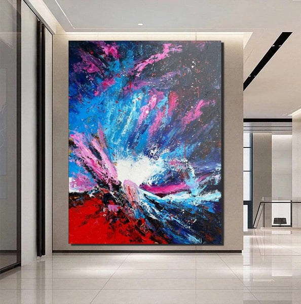 Abstract Paintings Behind Sofa, Contemporary Canvas Wall Art, Buy Paintings Online, Acrylic Paintings for Bedroom, Palette Knife Canvas Art-Art Painting Canvas