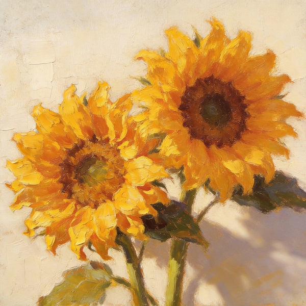 Small Canvas Artwork, Blooming Sunflowers, Still Life Painting, Hand Painted Canvas Art, Original Flower Paintings, Buy Small Artwork Online-Art Painting Canvas