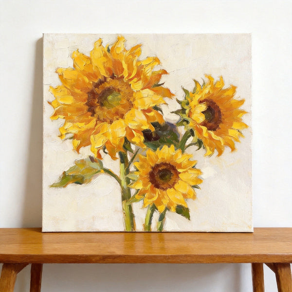Still Life Painting, Hand Painted Canvas Art, Blooming Sunflowers, Small Canvas Artwork, Original Flower Paintings, Buy Small Paintings Online-Art Painting Canvas