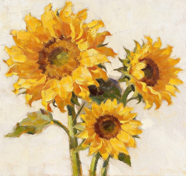 Still Life Painting, Hand Painted Canvas Art, Blooming Sunflowers, Small Canvas Artwork, Original Flower Paintings, Buy Small Paintings Online-Art Painting Canvas