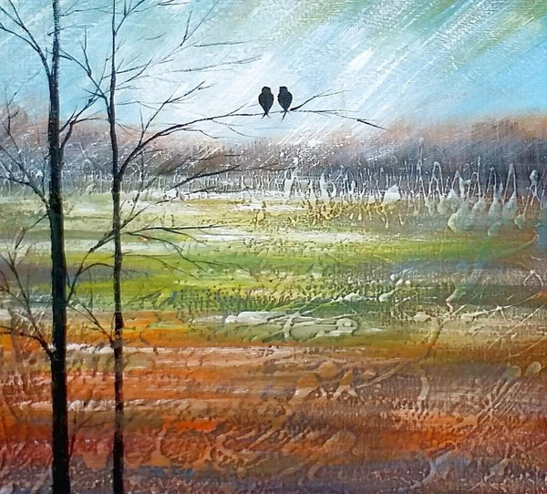 Large Acrylic Painting, Simple Canvas Painting, Abstract Painting for Sale, Love Birds Painting, Paintings for Bedroom, C-Art Painting Canvas