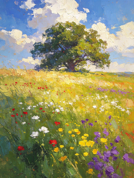 Spring Awakens the Wild, Landscape Oil Paintings, Original Small Paintings on Canvas, Heavy Texture Oil Paintings, Small Paintings on Canvas, Hand Painted Canvas Art-Art Painting Canvas