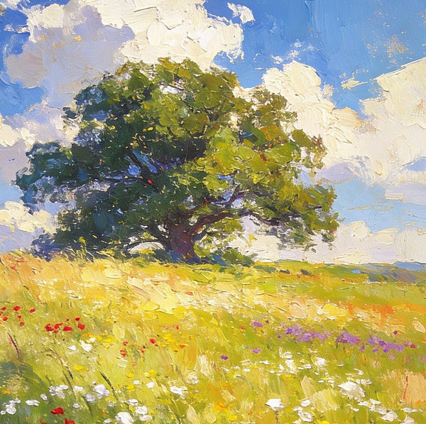 Spring Awakens the Wild, Landscape Oil Paintings, Original Small Paintings on Canvas, Heavy Texture Oil Paintings, Small Paintings on Canvas, Hand Painted Canvas Art-Art Painting Canvas