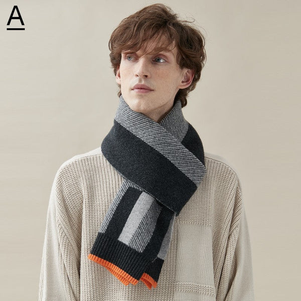 Casual Scarf Men, Business Wool Scarf for Gentleman, Men's Winter Scarf, Men's Wool Scarf Winter, Modern Fashion Scarf, Formal Men Scarf Styles, Pure Wool Scarf-Art Painting Canvas