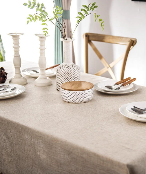 Cotton and Linen Tablecloth for Home Decoration, Large Rectangle Table Cover for Dining Room Table, Modern Table Cloth, Square Tablecloth for Round Table-Art Painting Canvas