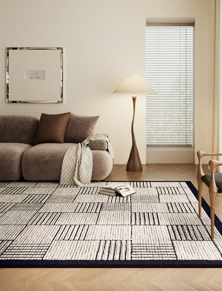 Living Room Contemporary Modern Rugs, Modern Rugs for Dining Room, Large Abstract Geometric Modern Rugs, Bedroom Modern Rugs-Art Painting Canvas