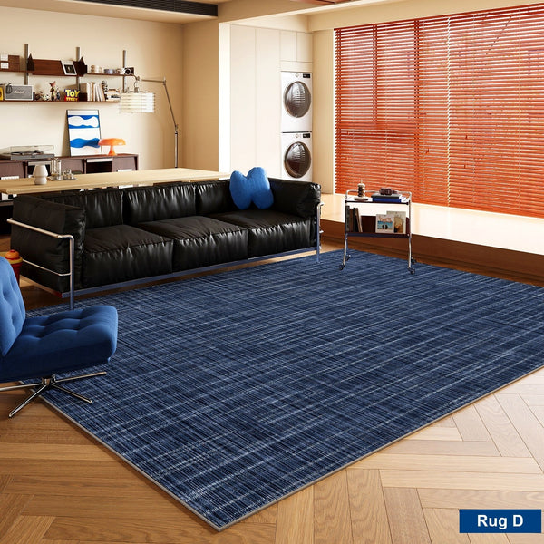 Mid Century Area Rugs, Contemporary Modern Living Room Rug Ideas, Blue Modern Rugs for Dining Room, Bedroom Modern Floor Carpet-Art Painting Canvas