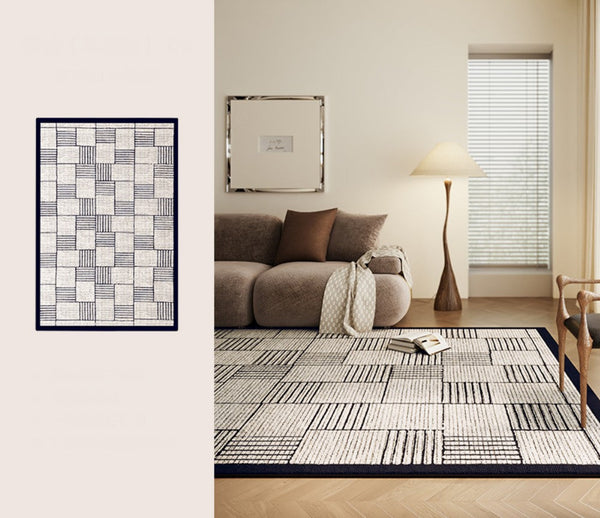 Living Room Contemporary Modern Rugs, Modern Rugs for Dining Room, Large Abstract Geometric Modern Rugs, Bedroom Modern Rugs-Art Painting Canvas