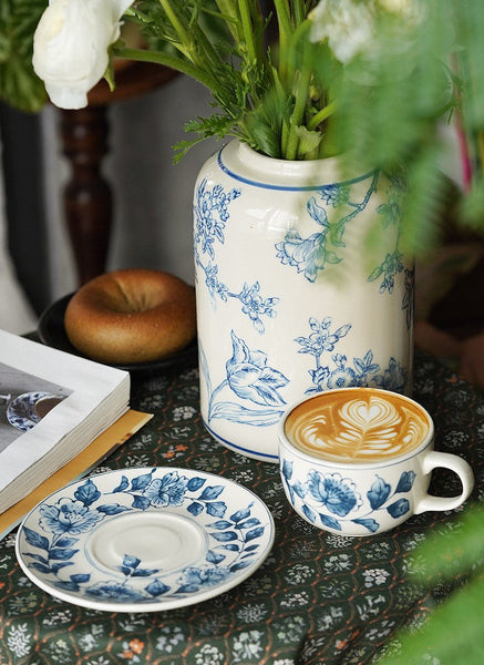 Traditional Tea Cup Set, Porcelain Tea Cups, Floral Tea Cup Set, Classic British Tea Cups, Elegant Tea Cup With Saucer, Ceramic Tea Cup with Saucer, Tea Cup Set, Vintage Tea Cup Set, Modern Ceramic Cups-Art Painting Canvas