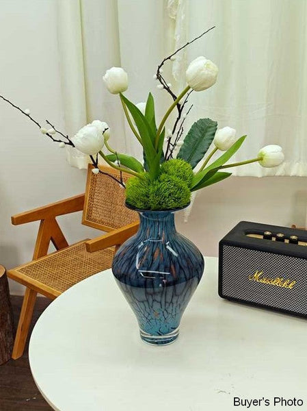 Handmade Liuli Vases, Centerpiece Vases on Table, Colored Glaze Vase for Modern Home Decor, Glass Bud Vases, Bouquet Flower Vase-Art Painting Canvas