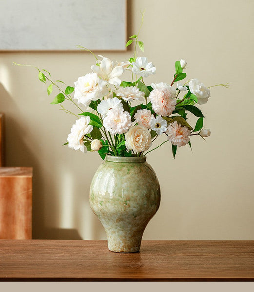 Centerpiece Ceramic Bud Vases, Porcelain Flower Vases, Flower Vases on Table, Handmade Water Holding Flower Vase-Art Painting Canvas