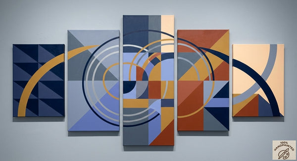 Large Modern Paintings for Bedroom, Geometric Contemporary Art, Abstract Acrylic Paintings, Hand Painted Canvas Art-Art Painting Canvas