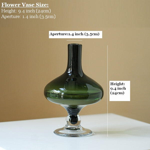 Decorative Glass Vase, Mid Century Glass Vases, Handmade Modern Vases for Bedroom, Centerpiece Contemporary Vases on Table, Modern Glass Vase for Flowers-Art Painting Canvas