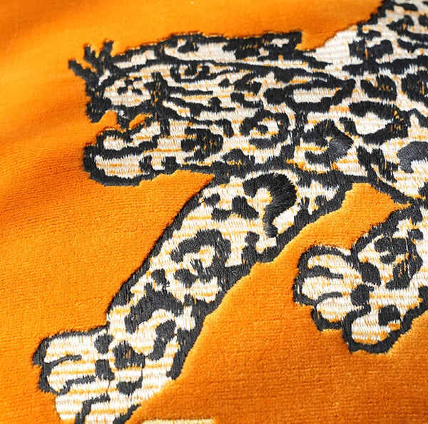 Contemporary Modern Sofa Pillows, Yellow Embroidery Tiger Pattern Pillows for Couch, Decorative Throw Pillows for Bedroom, Large Modern Sofa Pillow for Living Room-Art Painting Canvas