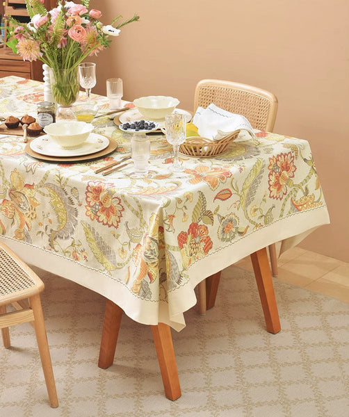 Extra Large Rectangle Tablecloth for Dining Room Table, Country Farmhouse Tablecloth, Square Tablecloth for Round Table, Rustic Table Covers for Kitchen-Art Painting Canvas
