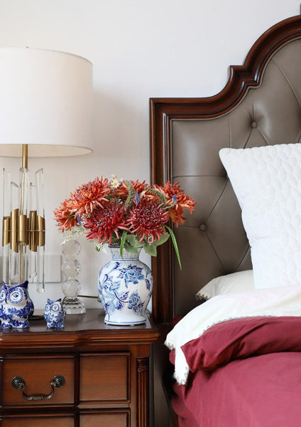 Handmade Flower Vase, Vintage Flower Vases on Dining Table, Porcelain Flower Vases, Centerpiece Ceramic Bouquet Vases-Art Painting Canvas