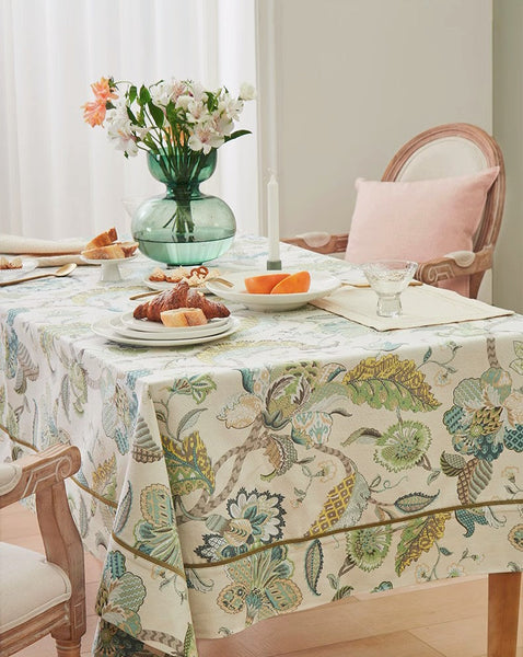 Rustic Table Covers for Kitchen, Large Rectangle Tablecloth for Dining Room Table, Country Farmhouse Tablecloth, Square Tablecloth for Round Table-Art Painting Canvas
