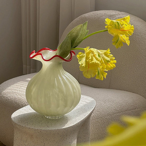 French Vintage Glass Flower Vases, Glass Bud Vases, Flower Vases on Table, Handmade Water Holding Flower Vases-Art Painting Canvas