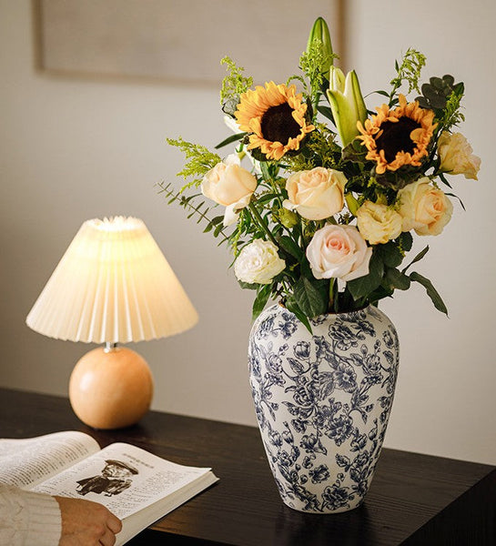Porcelain Flower Vases, Modern Ceramic Bouquet Vases, Centerpiece on Dining Table, Flower Vase on Table, Handmade Water Holding Flower Vases-Art Painting Canvas