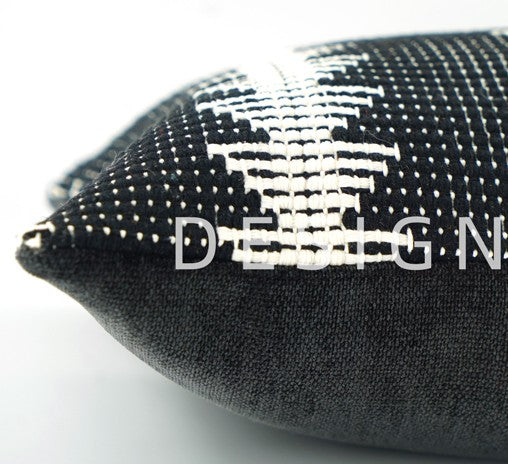 Large Modern Sofa Pillow Covers, Black and White Pattern Contemporary Square Modern Throw Pillows for Couch, Simple Throw Pillow for Interior Design-Art Painting Canvas