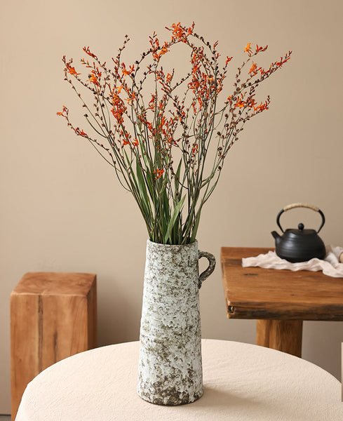 Natural Decorations, Flower Arrangement, Handmade Artificial Flower, Dried Fire Orchid Bouquet, Natural Dried Flowers-Art Painting Canvas
